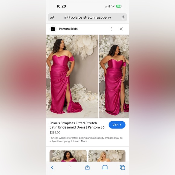 pantora bridal | Dresses | Pantora Bridal Polaris Strapless Fitted Stretch  Satin Bridesmaid Dressraspberry | Poshmark